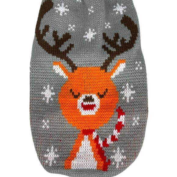 Knitted Dog Sweater Reindeer and Snowflake Christmas Print Size XL - Picture 6 of 7
